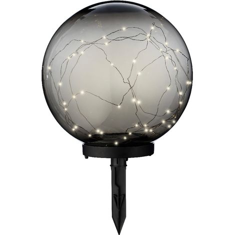 Lumineo Solar Stab- & Tischbeleuchtung Acryl Rauchgrau Ø 30 x 38 cm mit 30 Micro-LEDs (1/3)