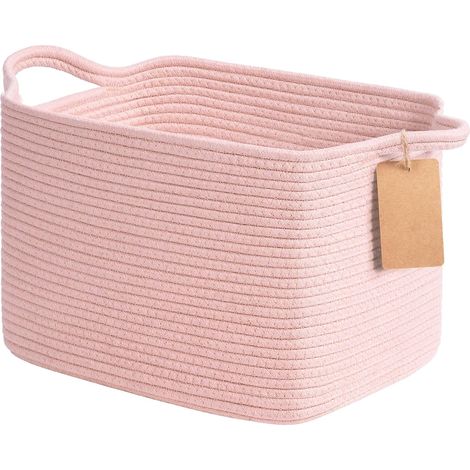 1 Panier De Rangement Coton 33x25x22,5cm Avec Étiquette Pour Étagère Salon Chambre Salle De Bain (1/5)