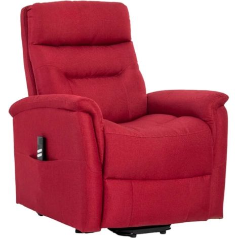 poltrona con recliner e alzata elettrico bellahome "prato" bordeaux 82x90x108 cm (1/4)