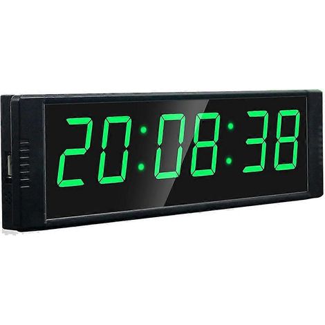 Horloge de fitness pour salle de sport à domicile avec bouton marche/arrêt, minuteur d'intervalles pour l'entraînement, chronomètre/compte à rebours avec télécommande (prise américaine). (1/5)
