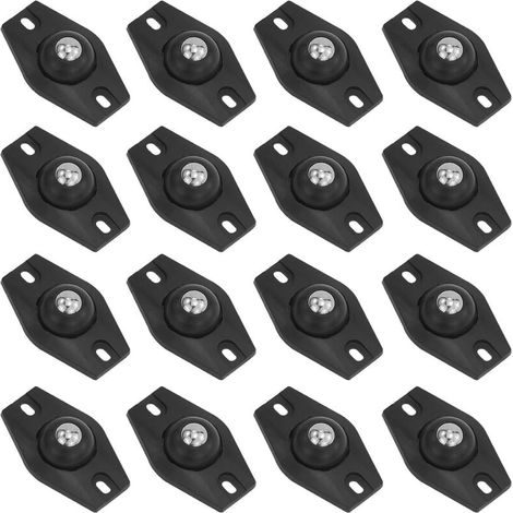 Juego de 16 ruedas esféricas adhesivas de 360° para utensilios de cocina y muebles - Negro (1/5)