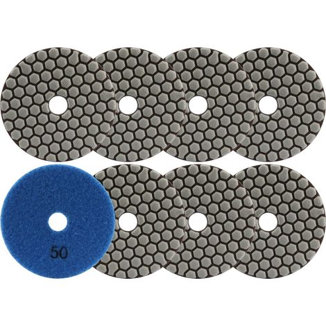 Disque Diamant de Polissage 8 pièces 100mm 50 Tampon Polissage pour Granit Marbre Pierre Artificielle Quartz pour Meuleuse d'angle (1/5)