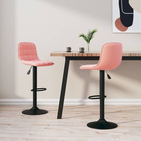 vidaXL Tabourets de bar lot de 2 rose velours (1/5)
