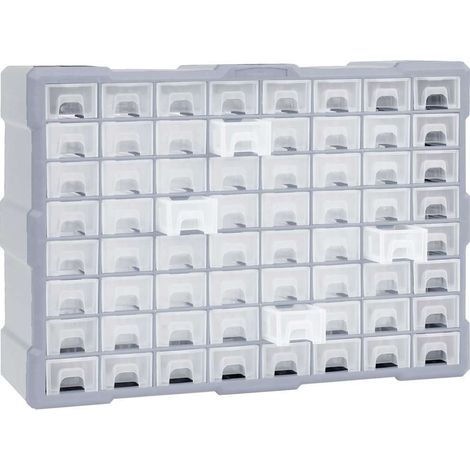 vidaXL Organizador multicajones con 64 cajones 52x16x37,5 cm (1/2)
