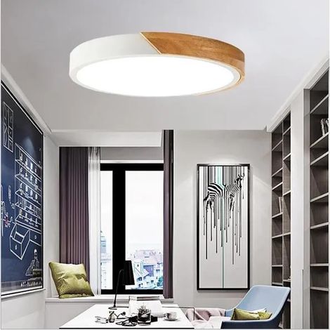 kawoo Moderne Plafonnier,LED Plafonnier Blanc Froid 24W 6000K,Ø205cm,Blanc (1/4)