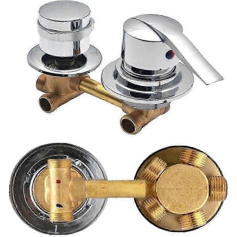 Robinet inverseur en laiton à cinq voies pour baignoire et douche avec robinets d'eau chaude et froide Filetage 5 voies 10 cm