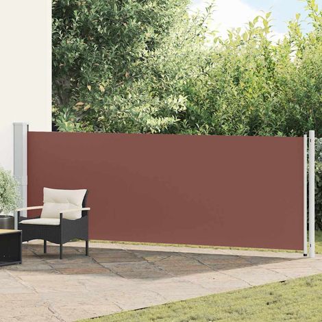 Auvent latéral rétractable de patio 140x600 cm Marron (1/5)