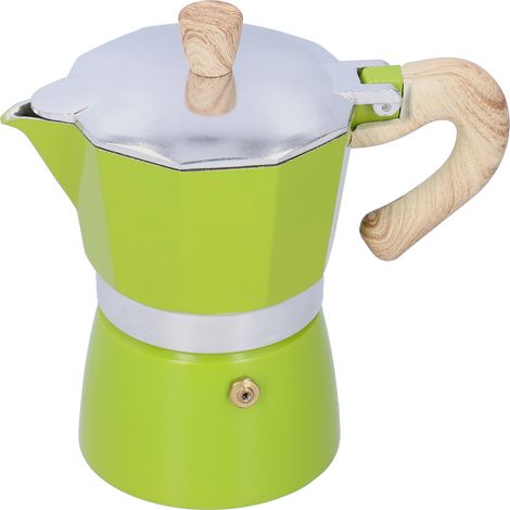 Cafetière Moka Pot 150ml Italienne pour Plaque à Induction, Gaz, Cuisinière Éthanol, Verte, Bouilloire à Café (1/5)