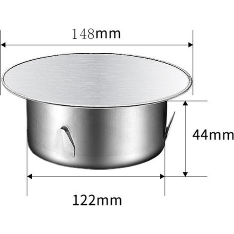 Bouchon pour Tuyau de Poêle 120mm à 130mm, Cache-trou de cheminée, Cache Tuyau, Couvercle De Trou De Cheminée,Bouchon Cheminée Perforé en Acier Inoxydable Ø 148mm Profondeur 45mm, argent (1/4)