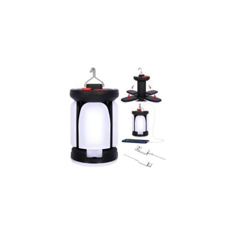 Lanterna da campeggio ricaricabile, 3600mAh, 6 modalità di illuminazione, 60 LED 360° super brillanti, IPX45 Lampada da campeggio portatile, Lampada da campeggio flessibile per pesca, Randonnée, Garag