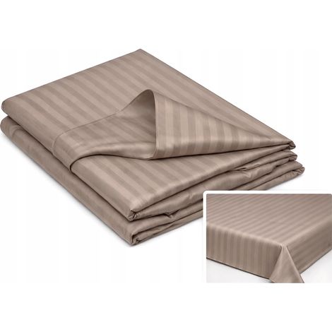 Lenzuolo damascato per hotel 200x220 a righe tradizionali - beige, latte (1/5)