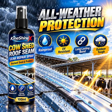 KineShineX roof joint repair spray for metal roof waterproofing and sealant, quickly stops leaks. (1/4)