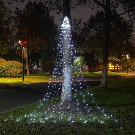 9 guirlandes lumineuses LED cascade, 3,5 m, lumière blanche froide 7000 K, décoration jardin et extérieur Noël