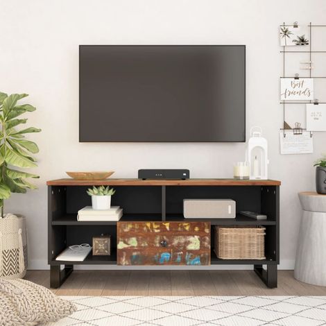 TV-Schrank 100x33x46 cm Altholz Massiv & Holzwerkstoff (1/5)