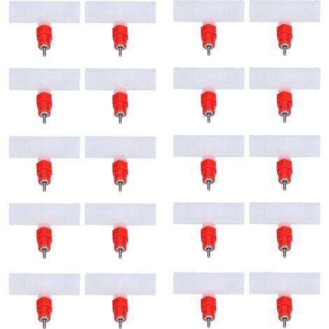 20 Pièces Abreuvoir Automatique à Ressort pour Volaille, Buse Réglable pour Élevage (Raccord Té Tube Rouge Fileté G1/2)