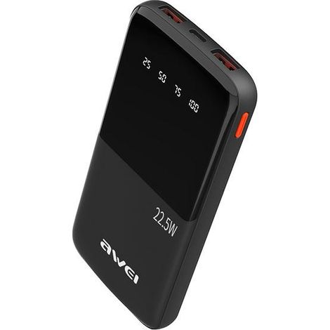 AWEI PowerBank P10K 10000 mAh 22,5Wczarny/noir
