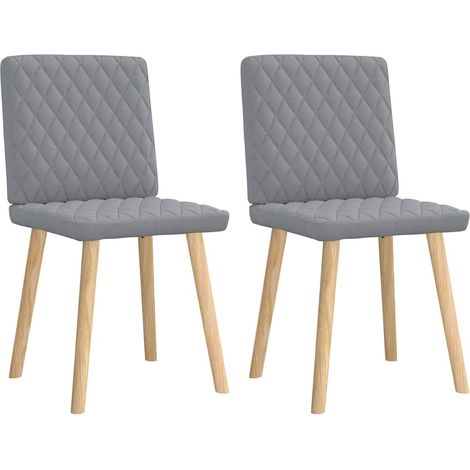Lot de 2 Chaises à manger，Chaise de cuisine gris clair tissu CFW60997 (1/5)