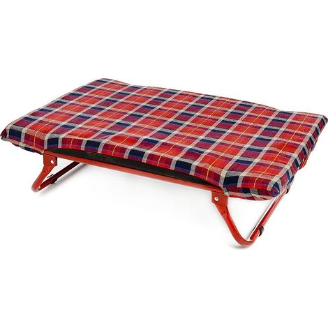 Lit de 130 x 80 cm: Lit pour chien avec sommier à ressorts et coussin rembourré avec revêtement en coton modèle Pisolo