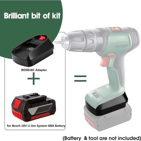 Adaptateur de batterie BOSB18C pour batterie système Bosch Professional 18 V Batterie GBA 18 V BAT609 BAT610 BAT618 BAT619 fonctionne dans l'outil électrique Bosch 18 V système PBA (1/4)