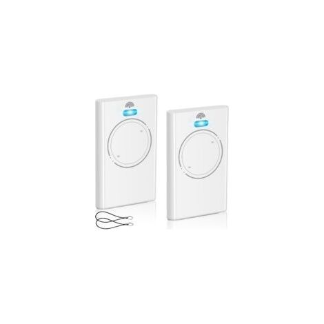 Lot de 2 télécommandes pour ouvre-porte de garage 433,92 MHz - Compatible avec XT2 433 SLH LR - 2 canaux - Blanc (1/4)