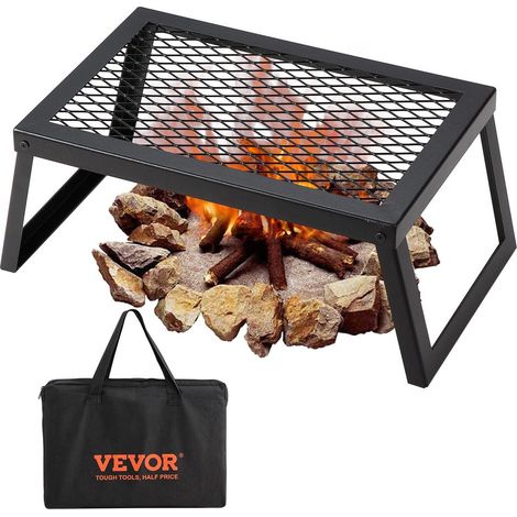 Pour foyer, barbecue et camping, grille de cuisson portable pour pique-nique et balcon, design pliable en acier (1/5)