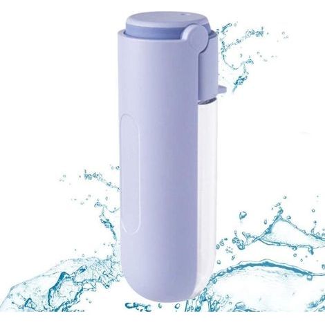 Bouteille d'eau Portable pour Chien 420ml, Gourde Chien ressemble à Évier Rotatif pour Animaux, Distributeur d'eau Portable Gourde de Chat Chien Léger pour Voyage Randonnée Violet