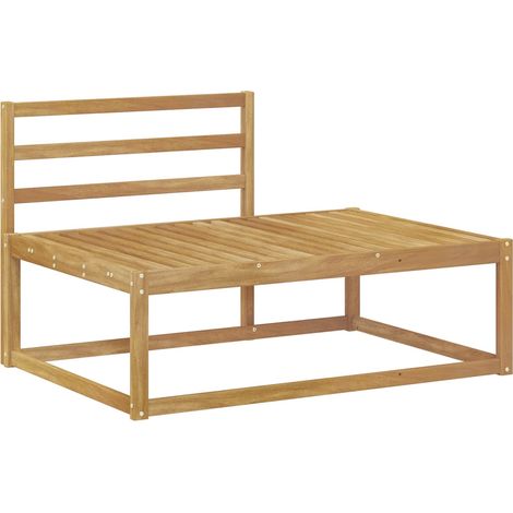 Outdoor End Sofa White 115 x 83 x 73 cm Solid Acacia Wood vidaXL