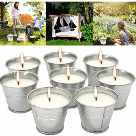 Citronella Candles, 8 Pieces Natural soy wax scented candles, functional decor and summer gift - perfect for camping, barbecue, backyard, bedroom, indoor and outdoor (1/4)