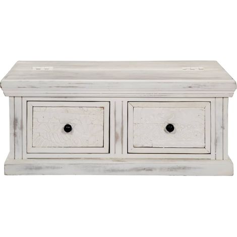 Maison Exclusive - Table basse Blanc 70x70x30 cm Bois de manguier massif (1/5)
