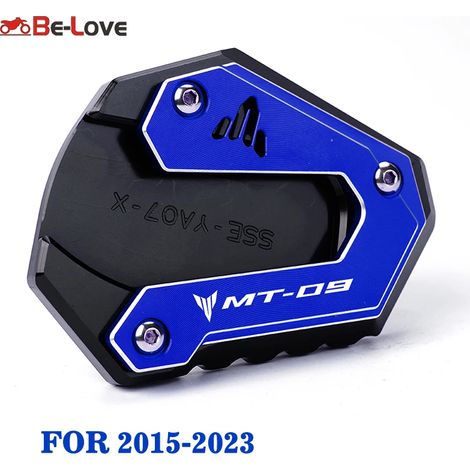 (Bleu 2015-2023) Compatible avec YAMAHA MT-09 MT 09 MT09 Tracer 900 XSR900 2014-2023 2021 22 Béquille latérale, extension et support maxpower (1/4)