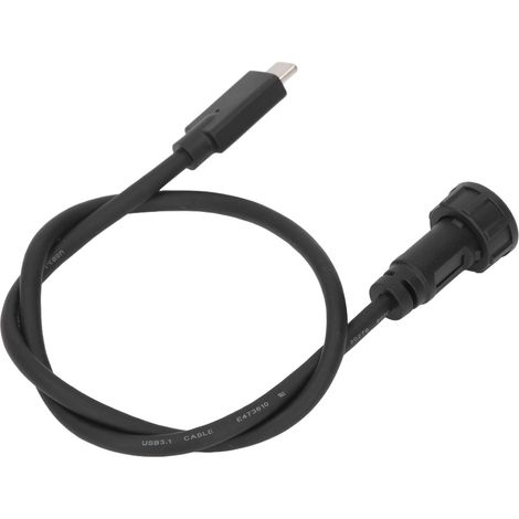 Câble USB C mâle à mâle 0,5 m IP67 IP68 étanche fiche droite rallonge Type-C 30V 1,5A (1/5)