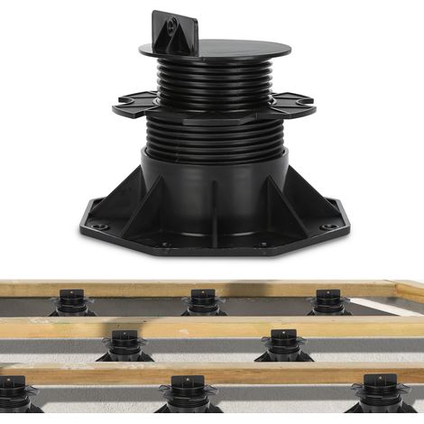 Wolketon Stelzlager Höhenverstellbar 100 Stück Stellfuss 60-140mm Plattenlager - Stelzlager für Terrassenplatten-Unterkonstruktion Holz, WPC und Stein (1/5)