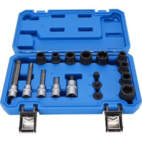 Ortviai Jeu de 17 douilles pour étriers de frein – Acier Cr-Mo, dimensions H7/H8/H9 et 11,5/20/22 mm