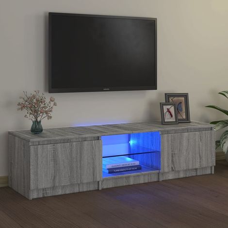 Mobile Porta TV con Luci LED Grigio Sonoma 140x40x36 cm vidaXL