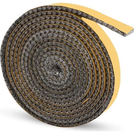 Guarnizione per inserto camino, guarnizione intrecciata autoadesiva per stufa, guarnizioni di tenuta resistenti al calore (2mm x 10mm x 2m) (1/5)