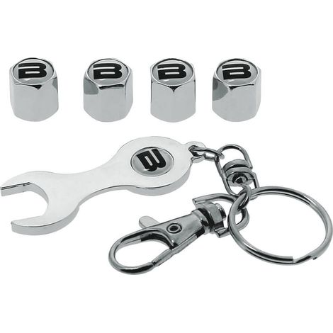 Bouchons de valve B chromes + cle - Butzi