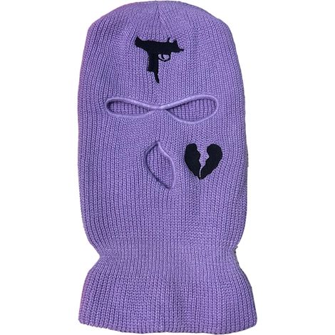 Cagoule 3 trous tricotée couvrant le visage, respirante et coupe-vent pour ski, cyclisme, course à pied - Hommes et femmes