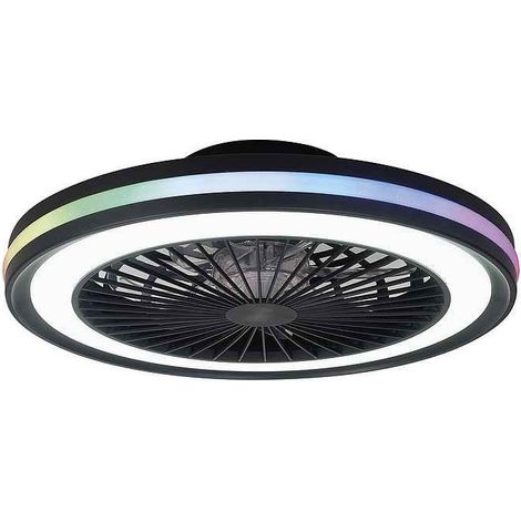 Mantra Ventilador con luz LED RGB redondo Gamer negro Pequeña 46.6cm (1/4)