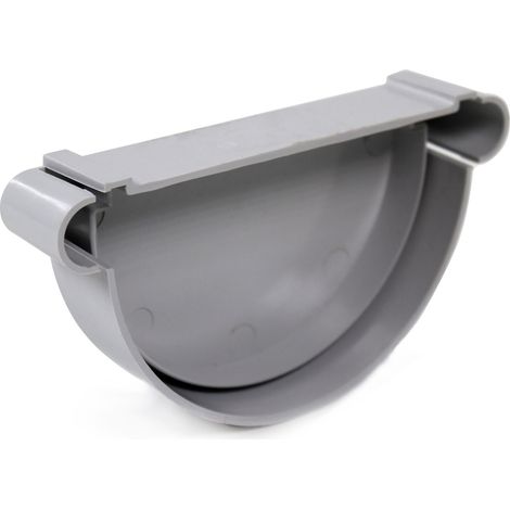 First Plast – Raccord pour gouttière PVC 25 mm – Couleur gris – Résistant aux intempéries – Qualité professionnelle pour usage intensif