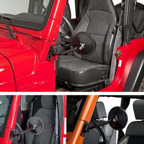 GOOFIT Motorrad-Rückspiegel / Rückspiegel passend für Jeep Wrangler Geländewagen, A-Säulen-Schnellverschluss-Rückspiegel (1/4)