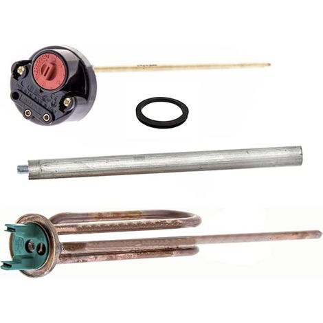 Kit Reparación Termo 1200W compatible Fleck, Thermor, Cointra  Resistencia, Ánodo, Junta y Termostato Varilla 270mm