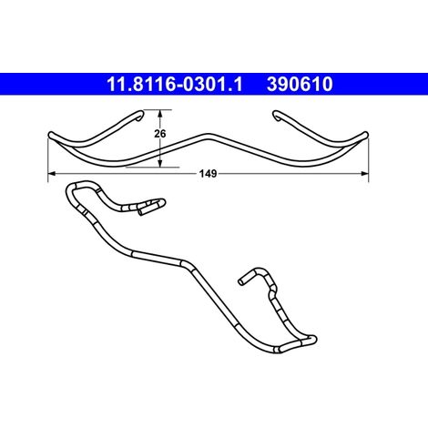 Ressort, étrier de frein ATE 11.8116-0301.1 FORD 5029238 6668584 77 01 049 280