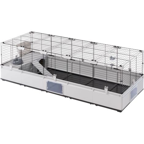 Cage pour rongeur modulable 179x44x76 cm – Structure métal et plastique recyclé – Inclut bouteille, gamelle, râtelier, nid, échelle – Ferplast