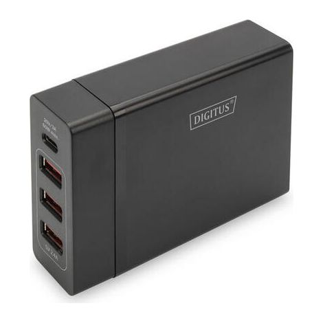 Adaptador USB universal Digitus de 4 puertos USB-C, negro (1/4)