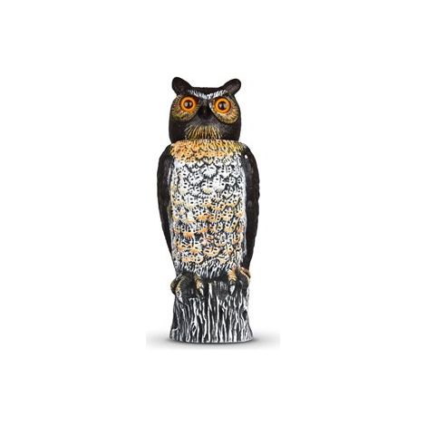 Répulsif à vent en forme de hibou pour oiseaux et nuisibles en PVC (1/5)