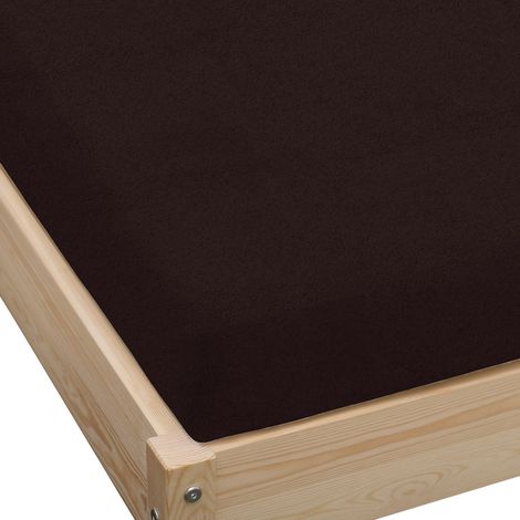 Lenzuolo con angoli in spugna 120x200, marrone spesso (1/3)