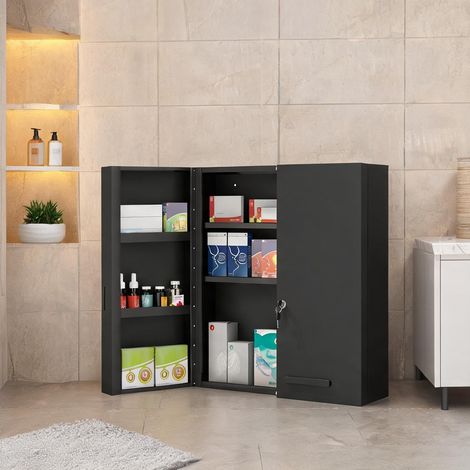 Meuble de salle de bain en kaltgewalzter acier 55 x 18 x 60 cm (1/5)