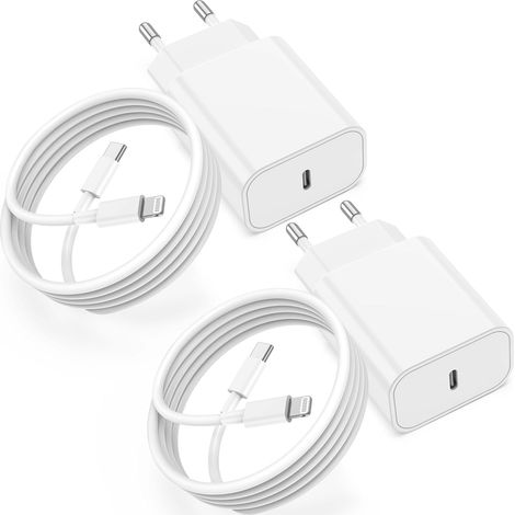 Lot de 2 pour Chargeur Rapide iPhone, certifié Apple MFi 20W Chargeur Rapide avec 1m Câble USB C pour iPhone 14/14Pro/ 13/13 Mini/13 Pro/13 Pro Max/12/12 Mini/12 Pro/12 Max/11/11 Pro/11 Max (2) (1/5)