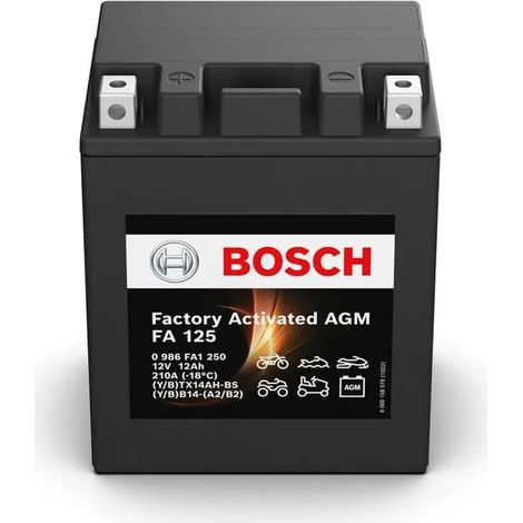 Batería de Moto Bosch FA125 (YB14-A2-YTX14AH-BS) 12Ah 210A 12V