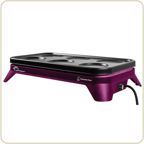 LITTLE BALANCE 8498 Pancakes Party 1500-6 - Apparecchio per pancake e mini pancake con piastra rimovibile, 6 persone, 1500 W, prugna (1/4)